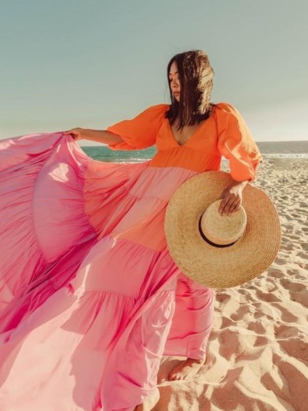 STAUD Meadow Colorblock Maxi Dress